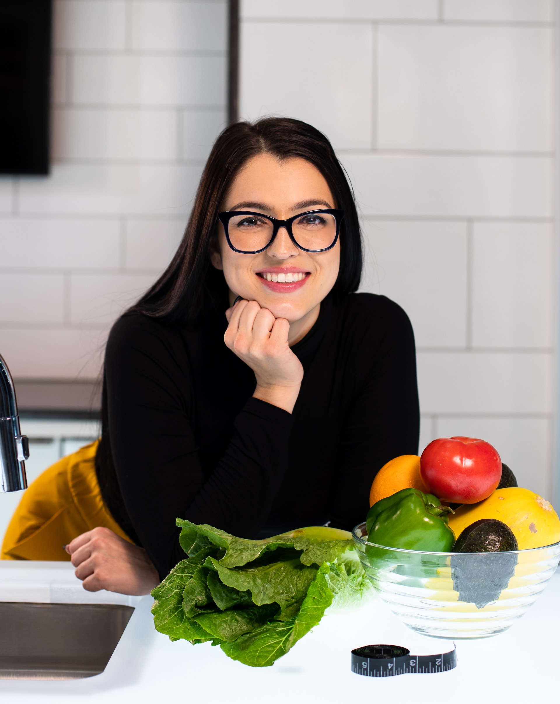 Nutritionist staring at camera